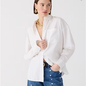 J crew Étienne oversized shirt in lightweight oxford white